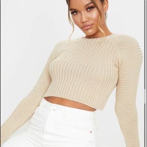 Cropped cream sweater